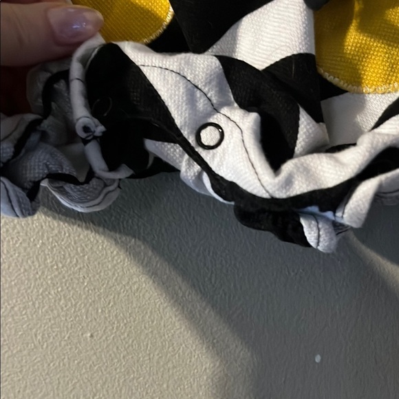 Striped Black and White Baby Bloomers with Yellow Flower - Picture 3 of 6